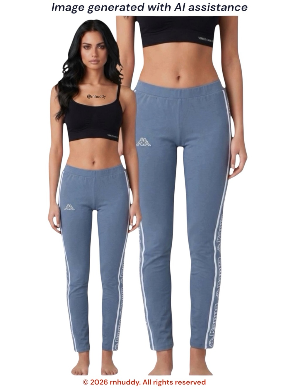 Kappa L blueish grey Logo Tape Arivo Legging Skin Fit